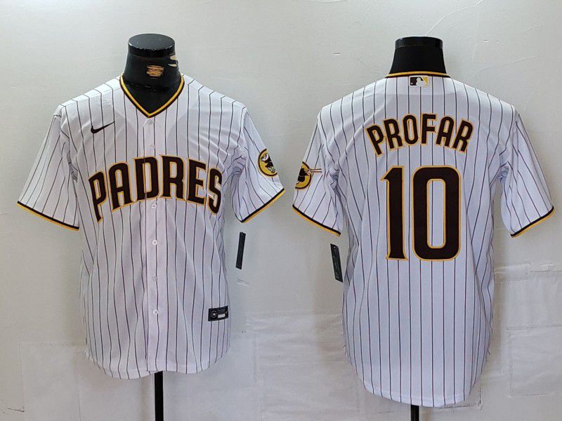 Men San Diego Padres #10 Profar White stripe Game 2024 Nike MLB Jersey style 1